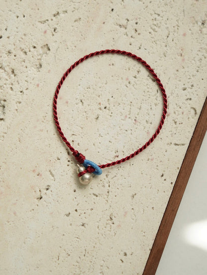 「Chinoiserie」Silver Gourd Braided Bracelet