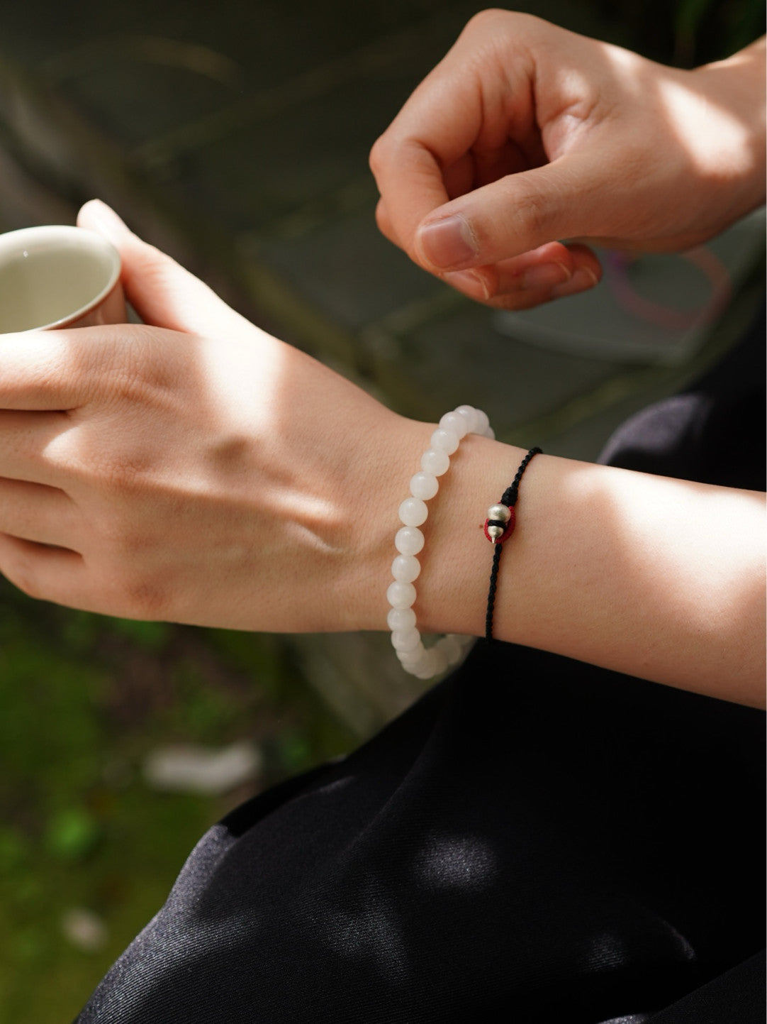 「Chinoiserie」Silver Gourd Braided Bracelet