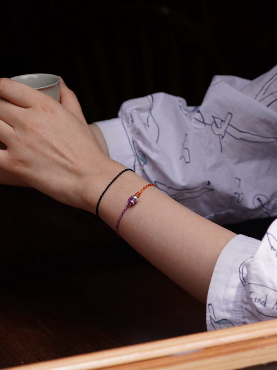 「Chinoiserie」Silver Gourd Braided Bracelet