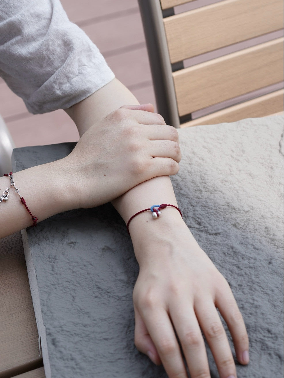 「Chinoiserie」Silver Gourd Braided Bracelet