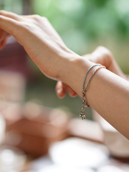 「Chinoiserie」Silver Little Fish Braided Bracelet