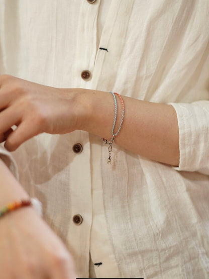 「Chinoiserie」Silver Little Fish Braided Bracelet