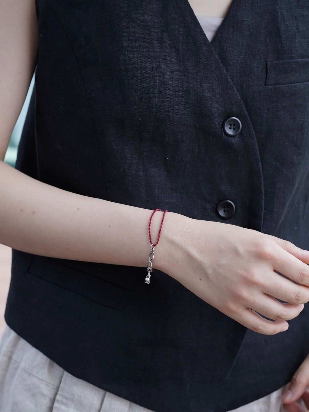 「Chinoiserie」Silver Little Fish Braided Bracelet