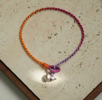 「Chinoiserie」Silver Gourd Braided Bracelet