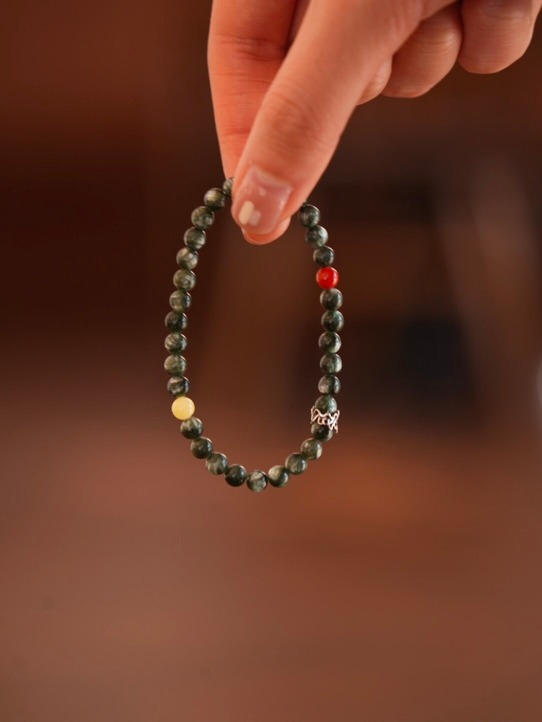 「Chinoiserie」Spring Breeze Brings Faith Green Seraphinite Bracelet