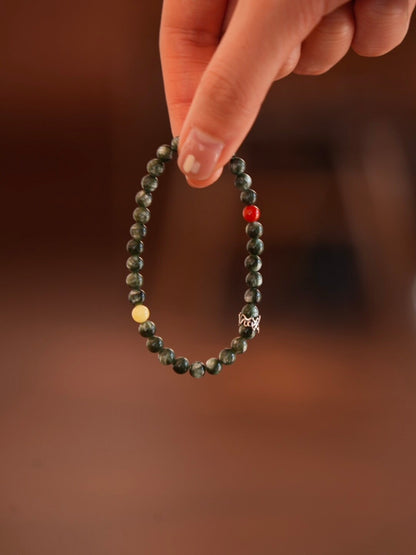 「Chinoiserie」Spring Breeze Brings Faith Green Seraphinite Bracelet
