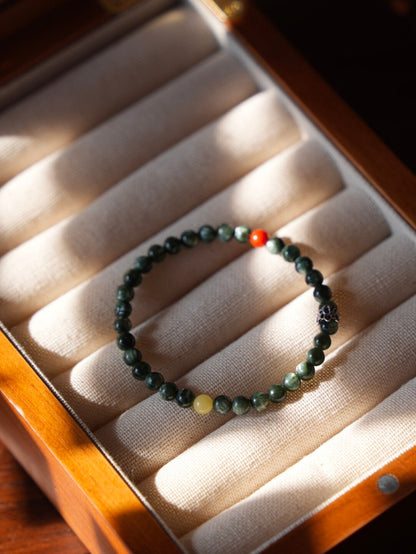 「Chinoiserie」Spring Breeze Brings Faith Green Seraphinite Bracelet