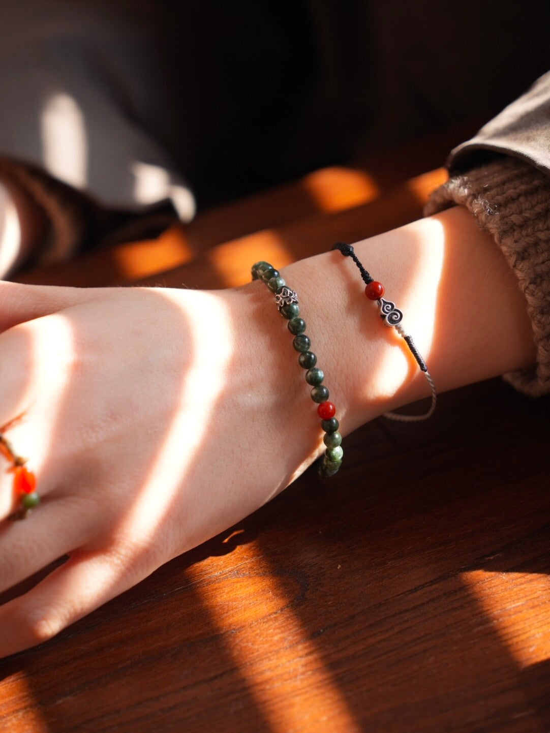 「Chinoiserie」Spring Breeze Brings Faith Green Seraphinite Bracelet