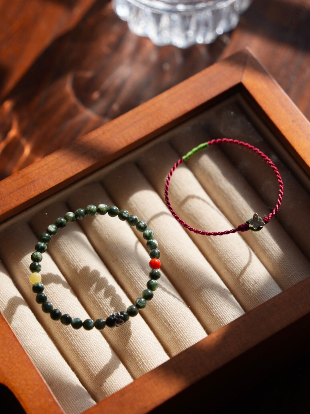 「Chinoiserie」Spring Breeze Brings Faith Green Seraphinite Bracelet