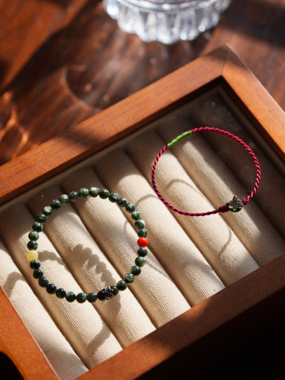 「Chinoiserie」Spring Breeze Brings Faith Green Seraphinite Bracelet