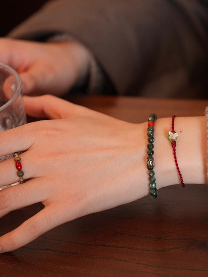 「Chinoiserie」Spring Breeze Brings Faith Green Seraphinite Bracelet