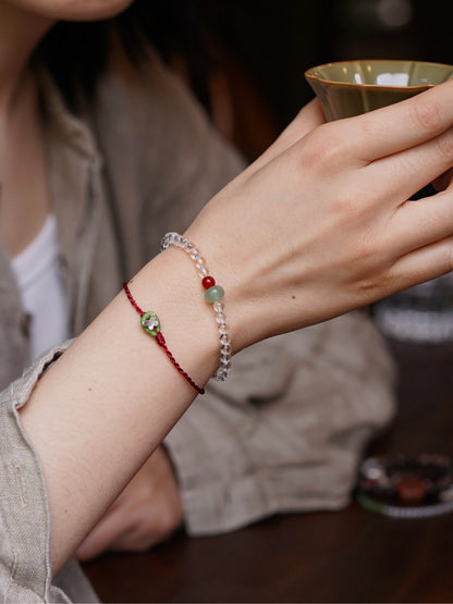 「Chinoiserie」Spring Silver Butterfly Braided Bracelet