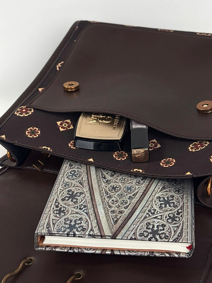[Chinoiserie] Traditional Auspicious Pattern Brown Backpack