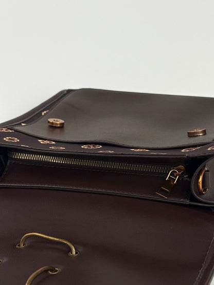 [Chinoiserie] Traditional Auspicious Pattern Brown Backpack