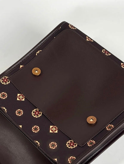 [Chinoiserie] Traditional Auspicious Pattern Brown Backpack