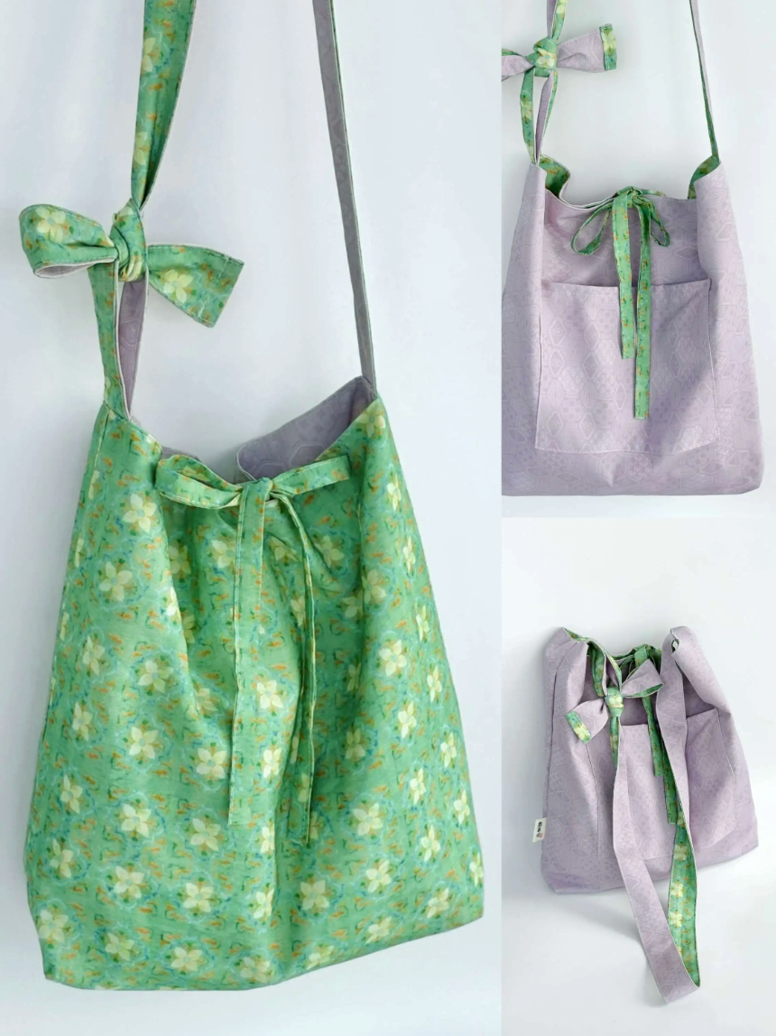 [Chinoiserie] Traditional Auspicious Pattern Double Face Tote Bag