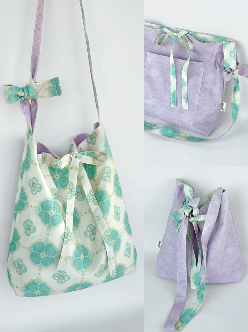 [Chinoiserie] Traditional Auspicious Pattern Double Face Tote Bag