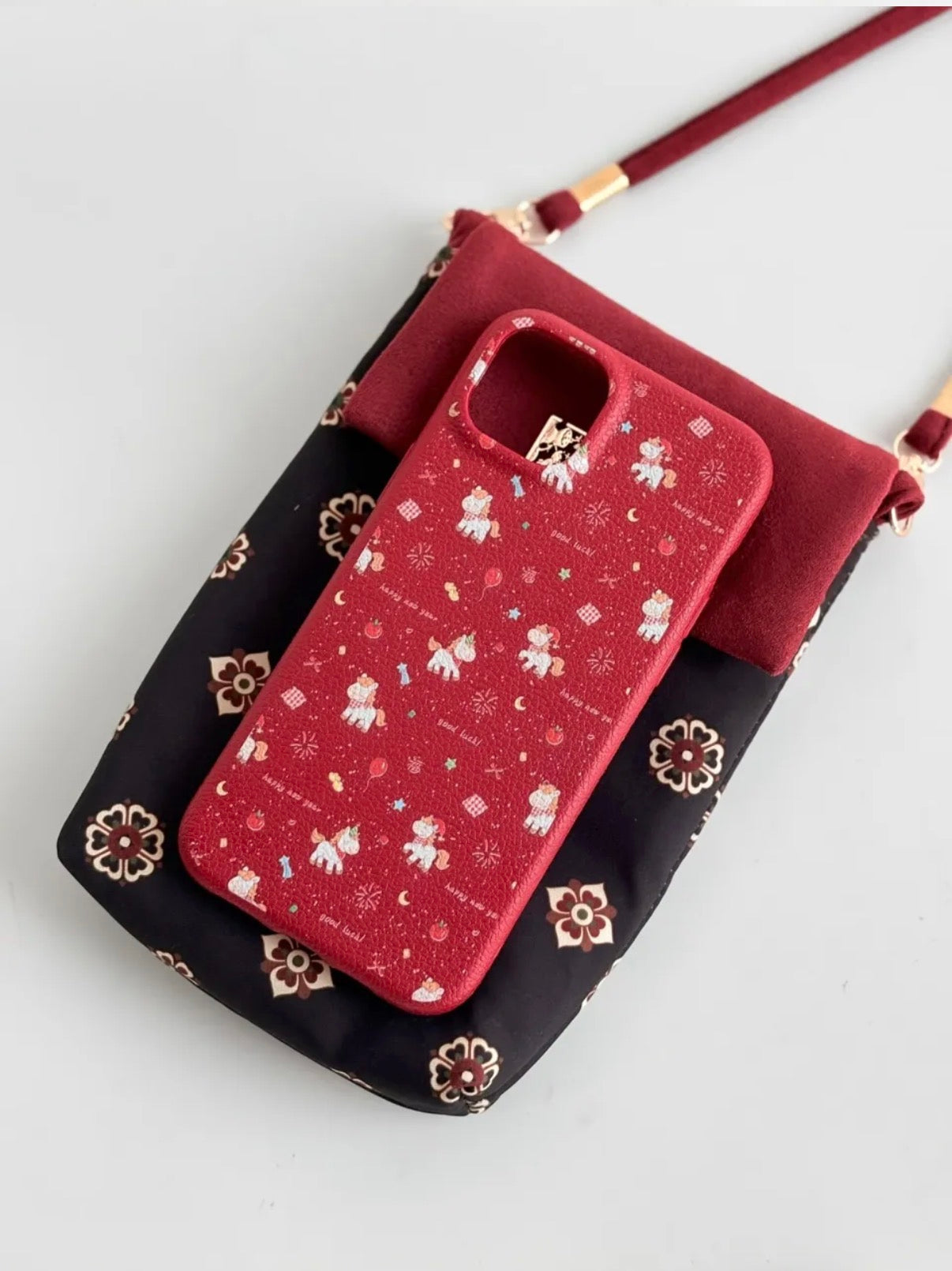 [Chinoiserie] Traditional Auspicious Pattern Phone Bag