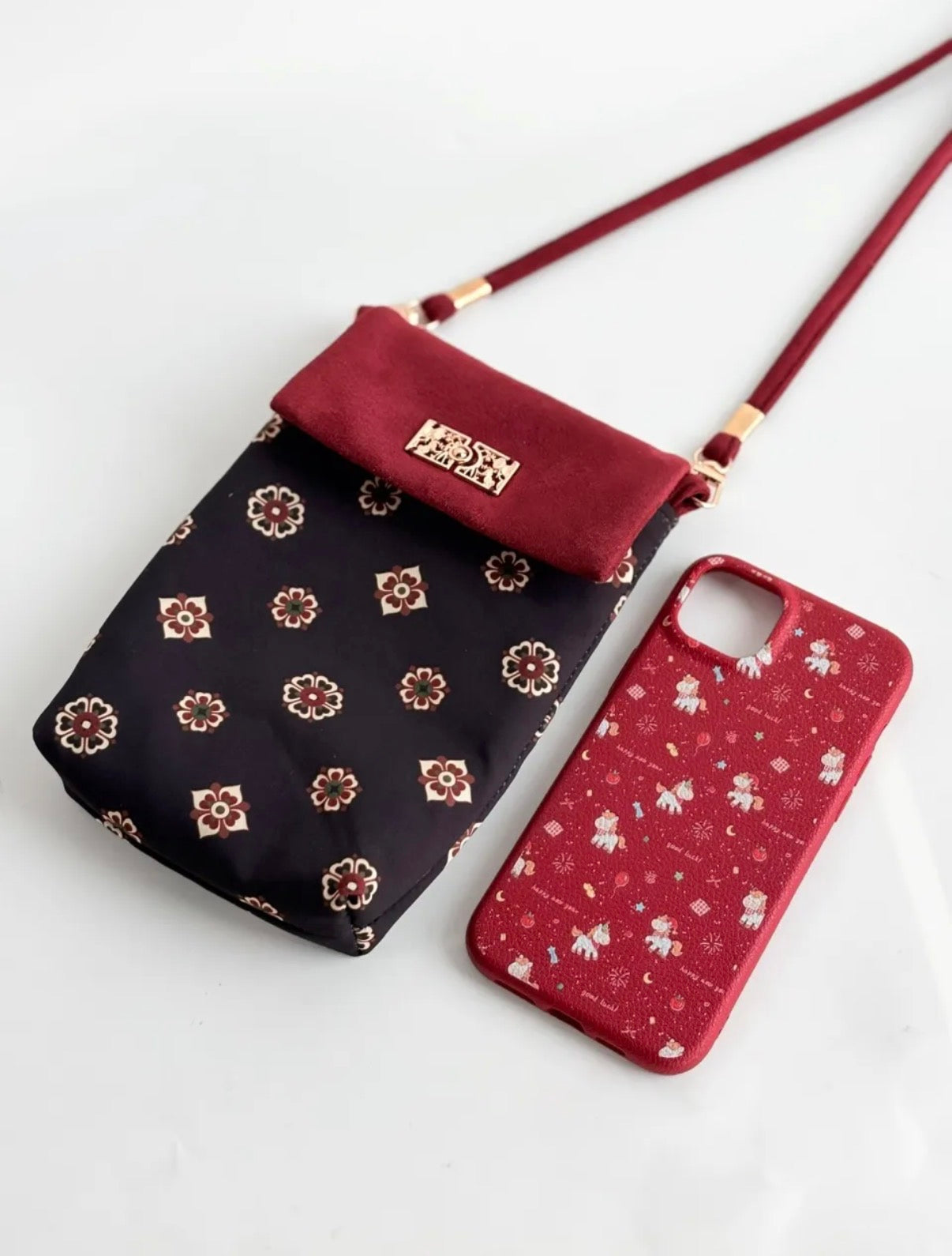 [Chinoiserie] Traditional Auspicious Pattern Phone Bag