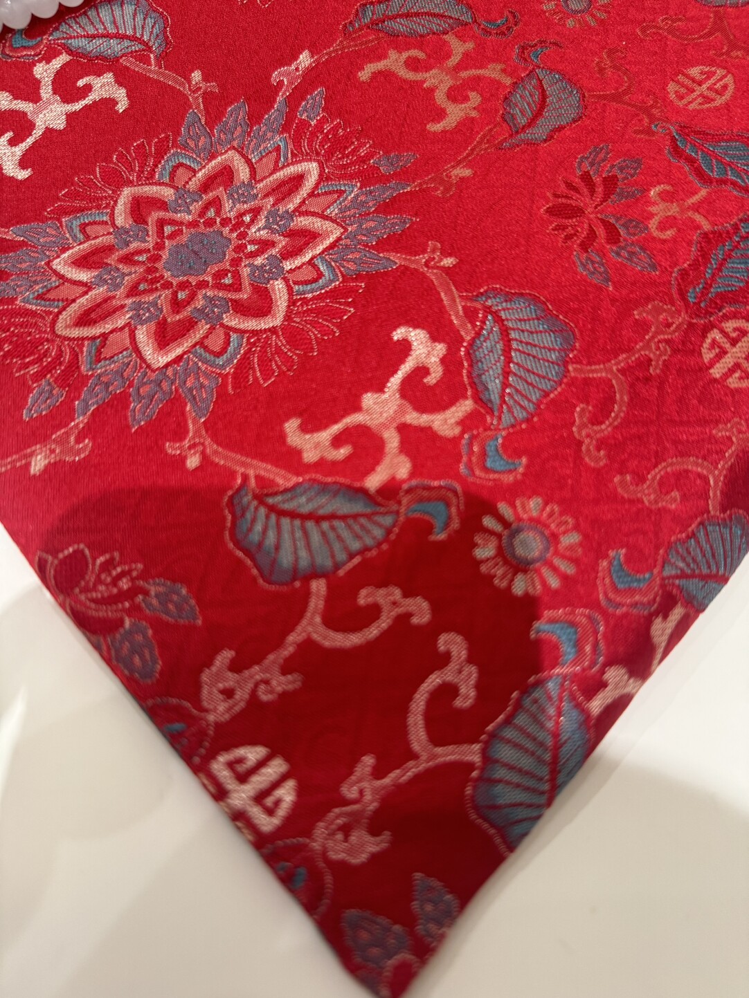 [Chinoiserie] Traditional Lucky Red Beaded Tassel Silk Bag