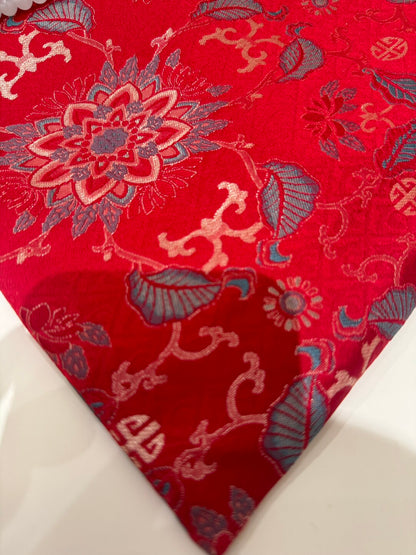 [Chinoiserie] Traditional Lucky Red Beaded Tassel Silk Bag