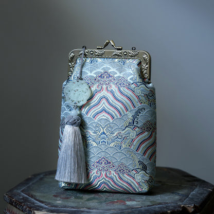 [Chinoiserie] Waves Frame Clutch Bag