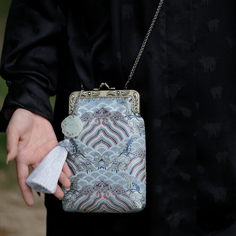 [Chinoiserie] Waves Frame Clutch Bag