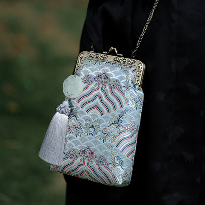 [Chinoiserie] Waves Frame Clutch Bag