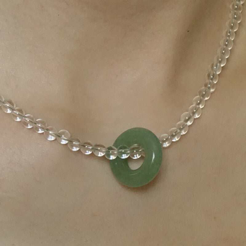 「Chinoiserie」White Crystal Aventurine Necklace