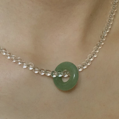 「Chinoiserie」White Crystal Aventurine Necklace