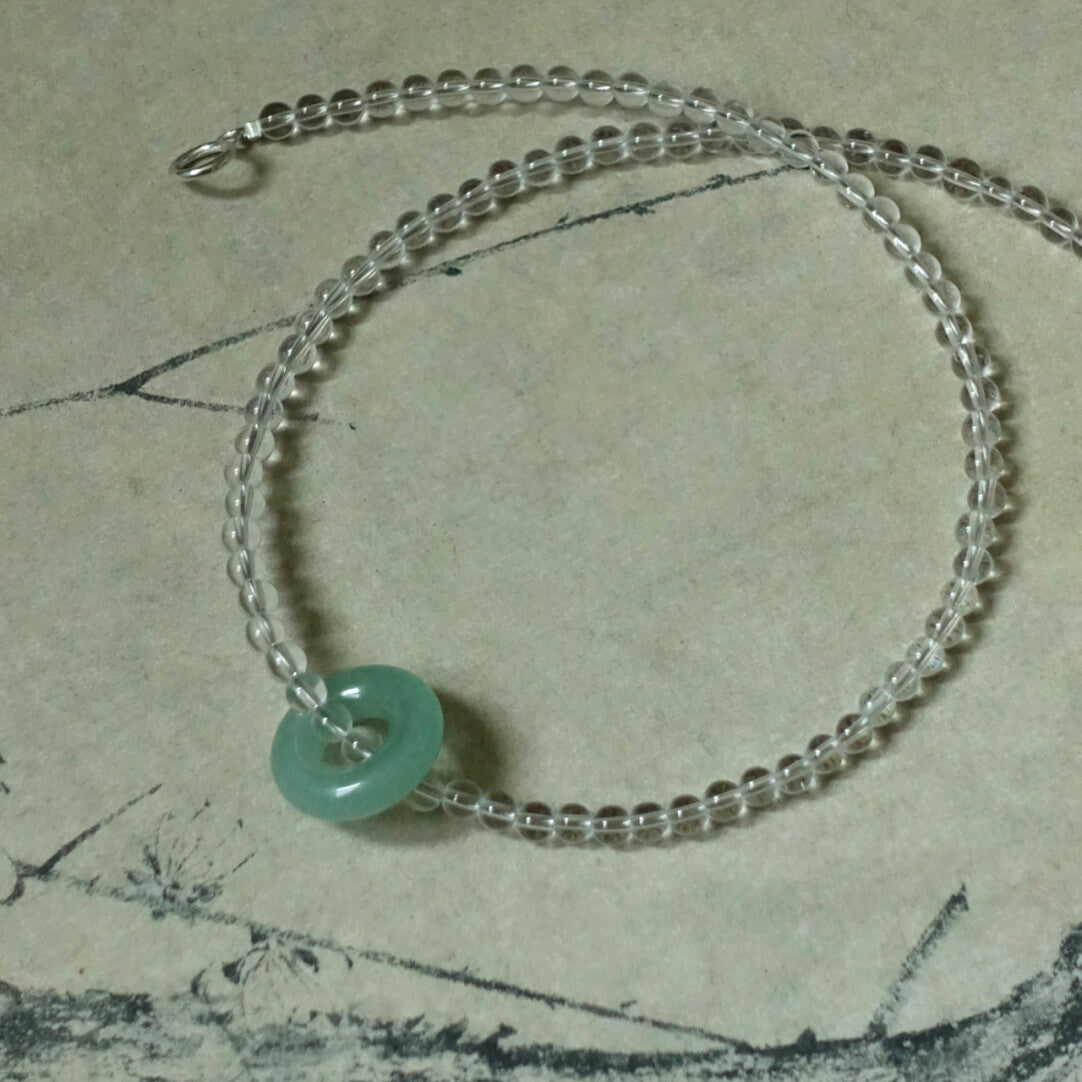 「Chinoiserie」White Crystal Aventurine Necklace