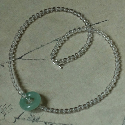 「Chinoiserie」White Crystal Aventurine Necklace