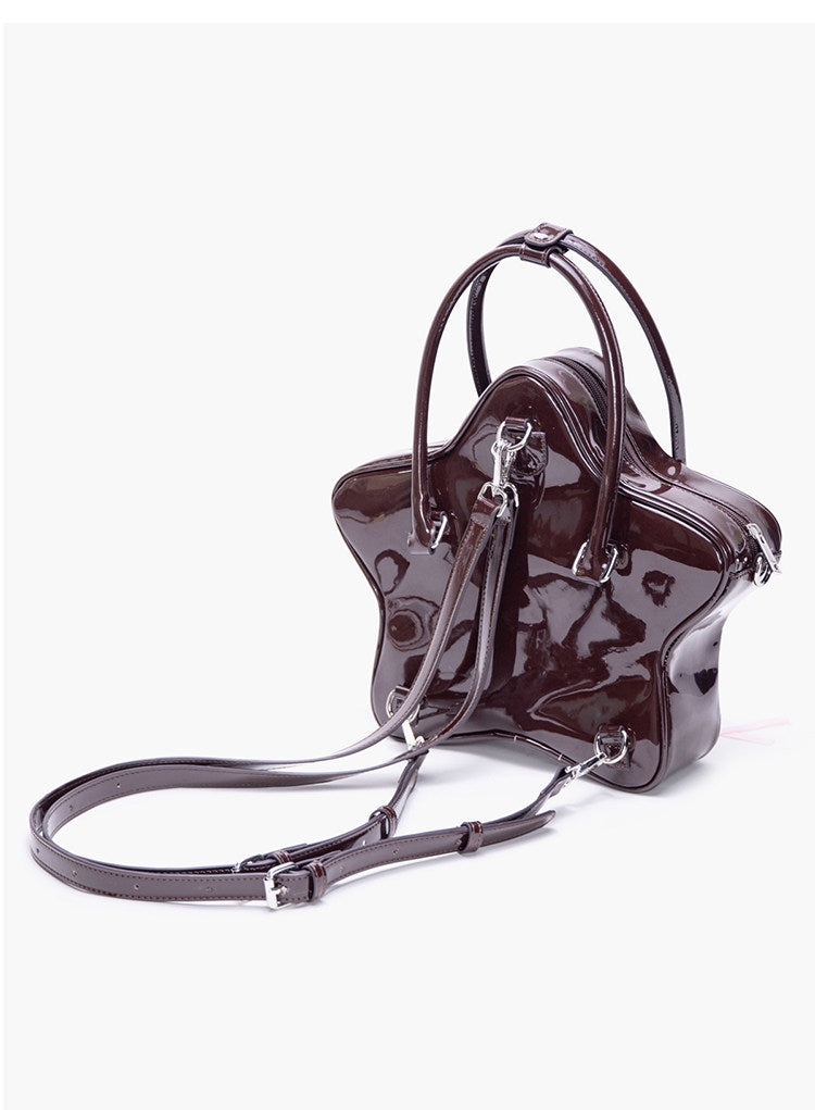 backpack faux leather bows Chocolate Star Bow Backpack | Bag