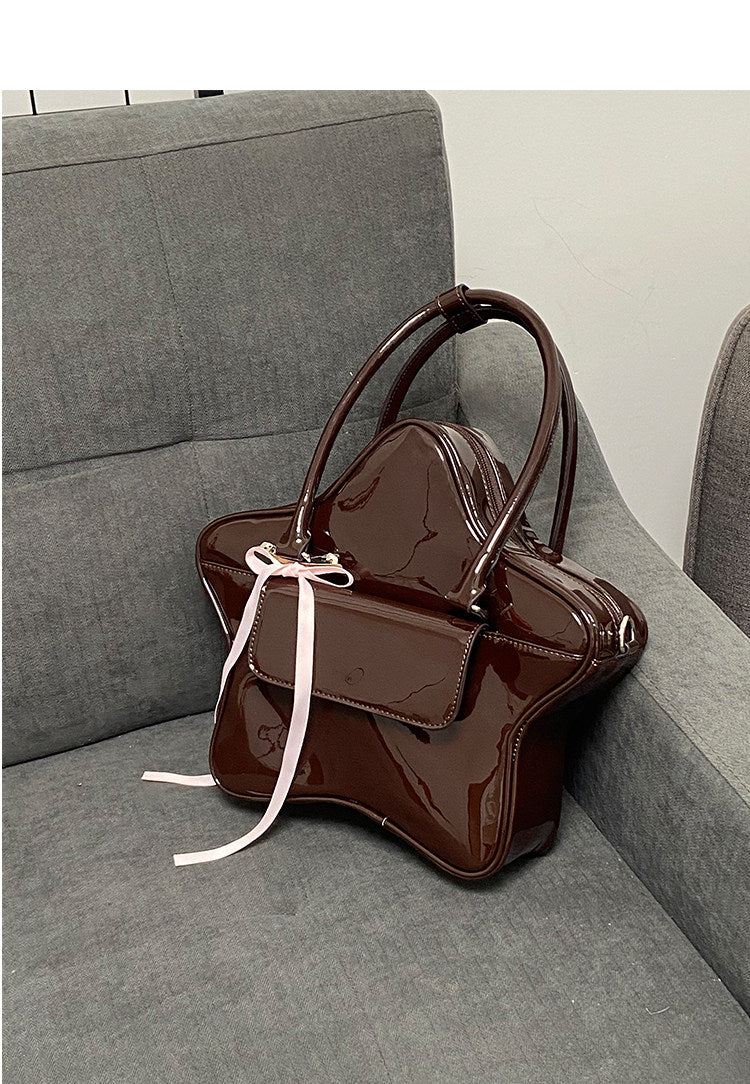 backpack faux leather bows Chocolate Star Bow Backpack | Bag
