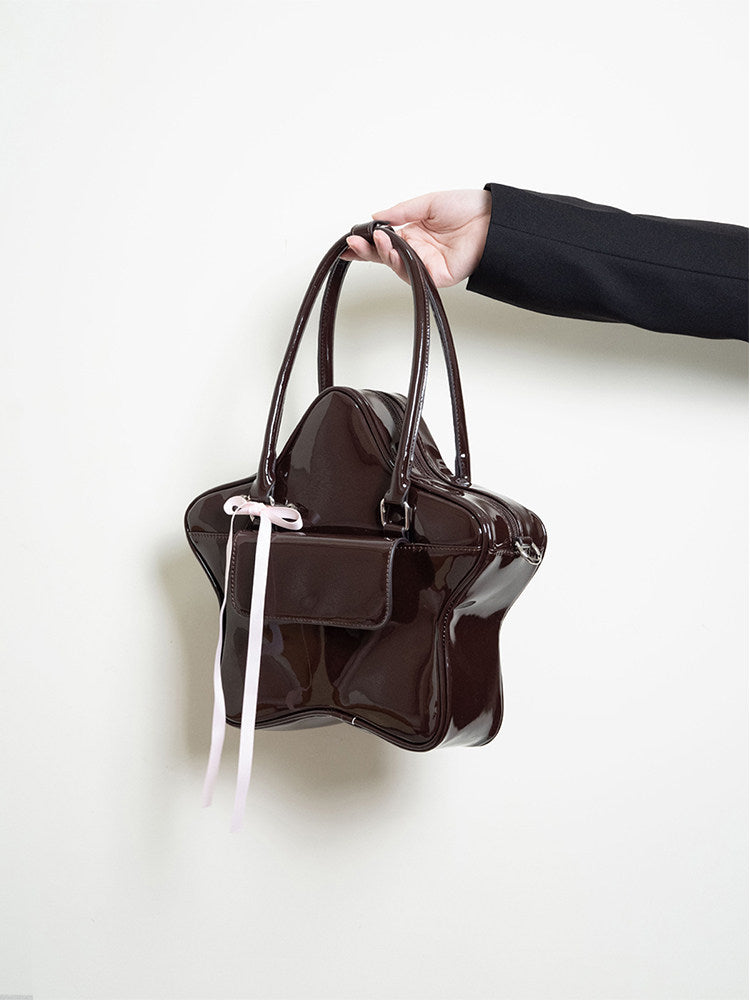 Chocolate Star Bow Backpack | Bag | Three Fleas