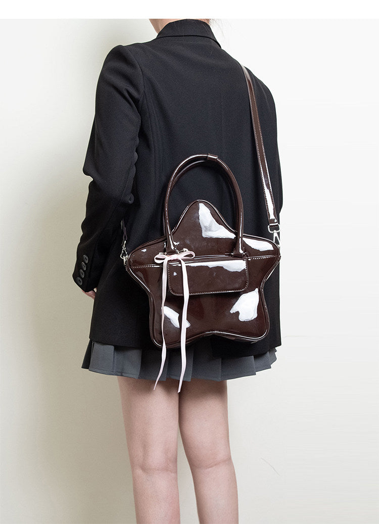 Chocolate Star Bow Backpack | Bag | Three Fleas