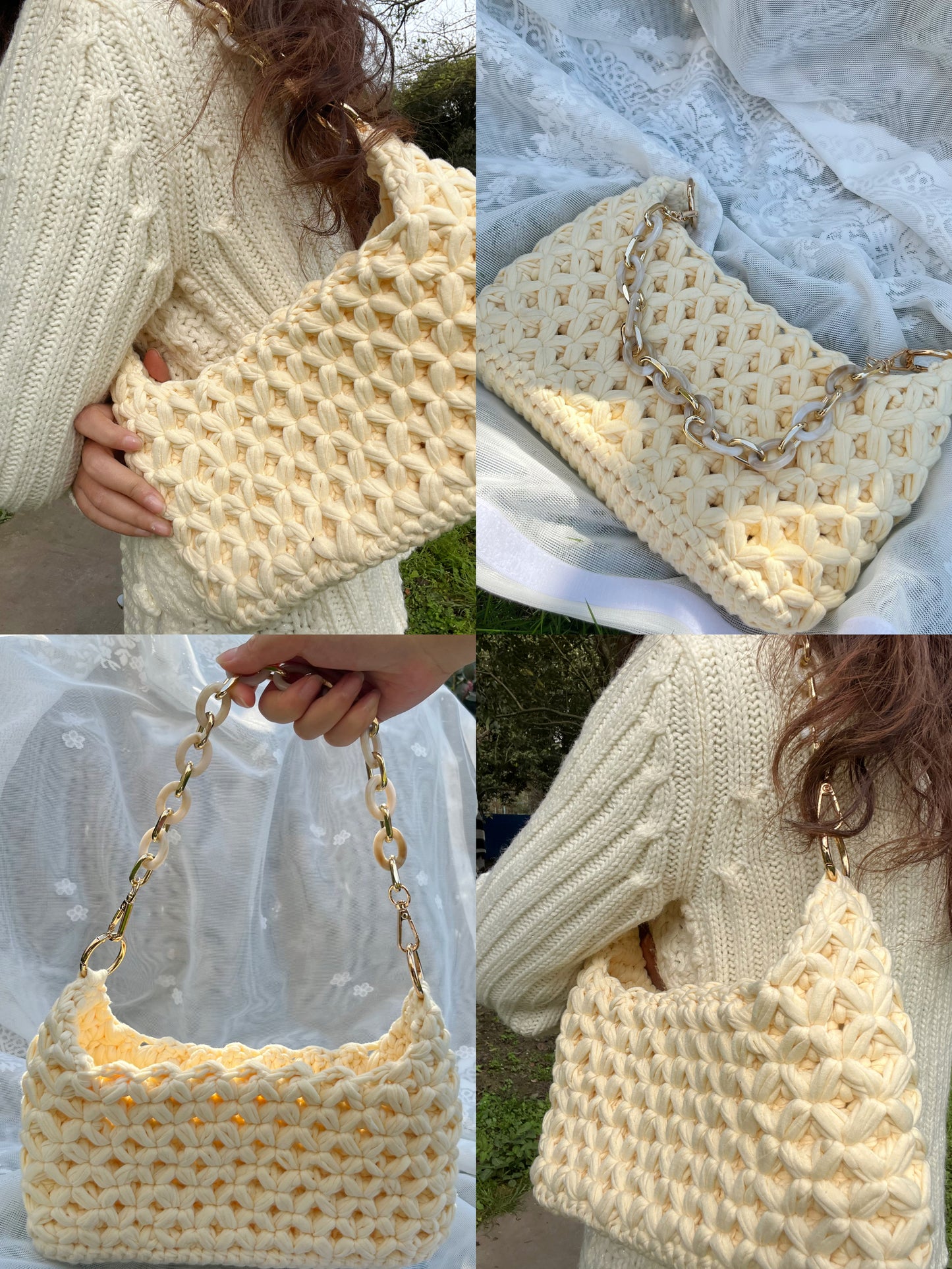 Handmade Classic Crochet Shoulder Bag