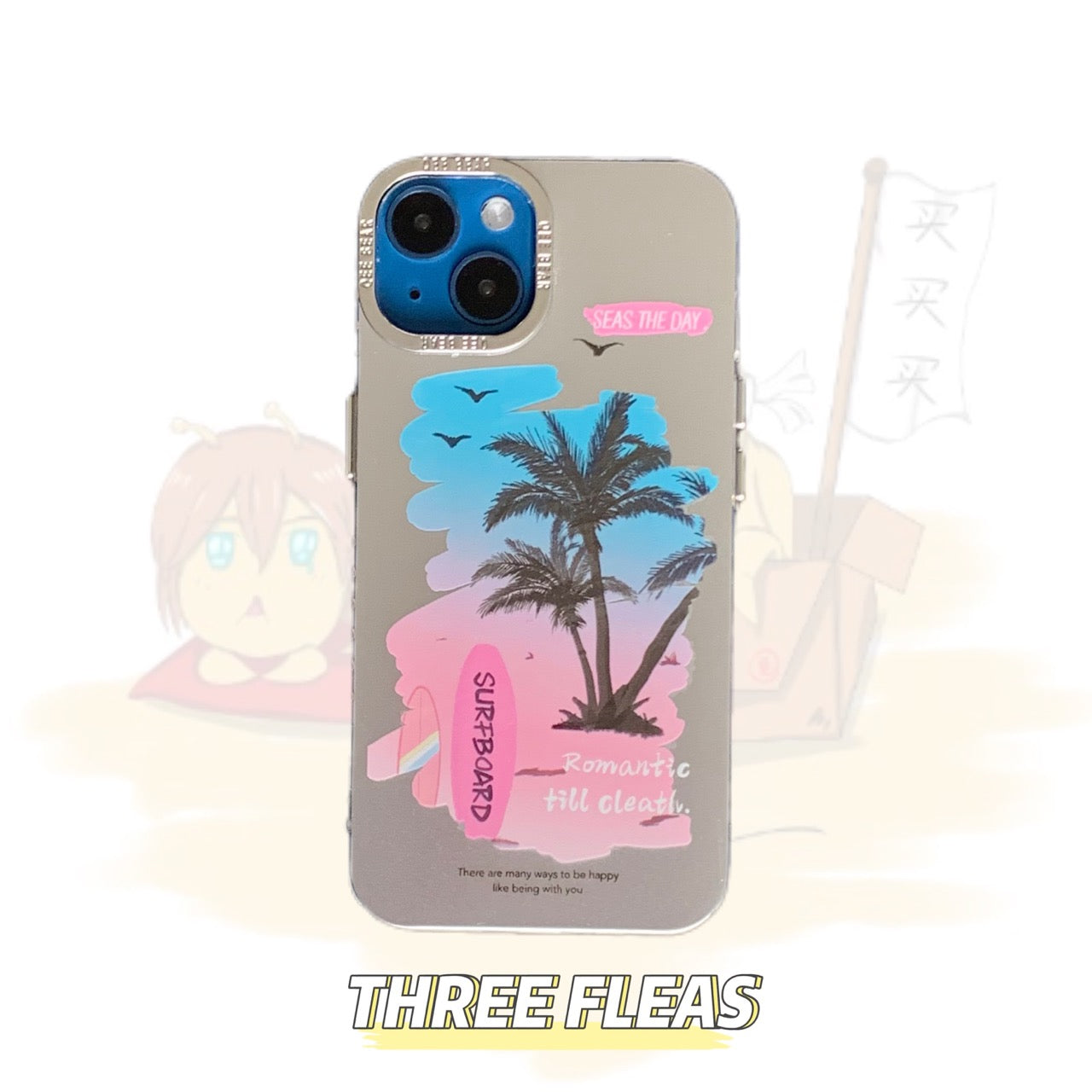 Coconut Tree Print Plating Phone Case