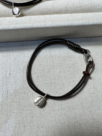 Coffee Bean Silver Bracelet
