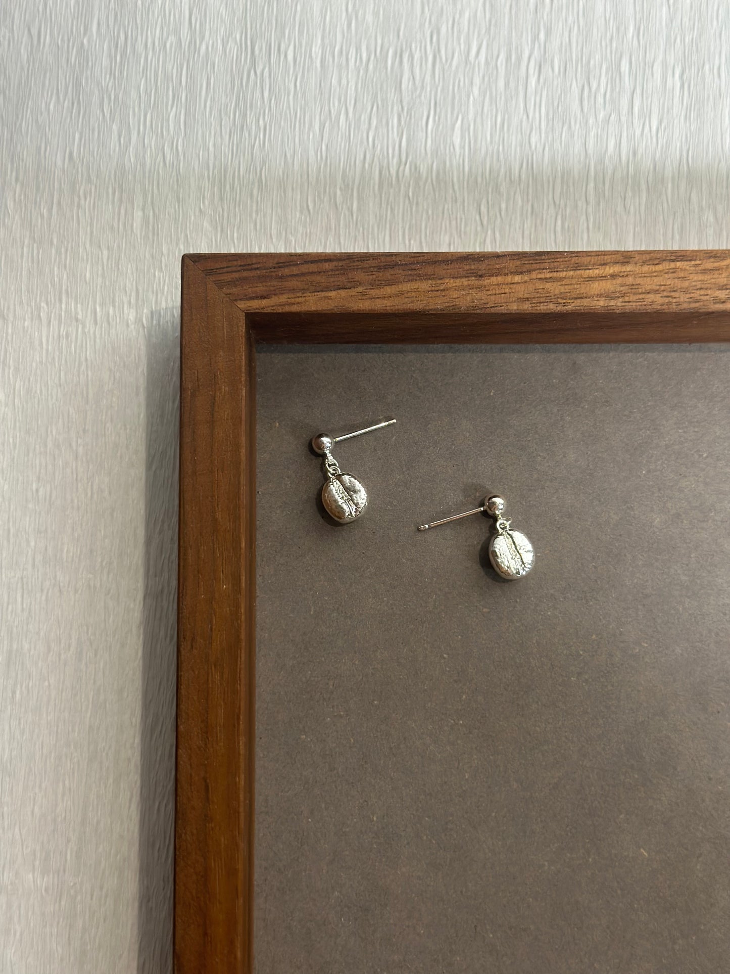 Coffee Bean Silver Studs