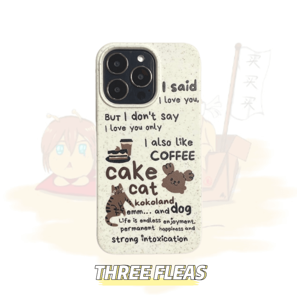 Coffee Cat and Cake degradable phone case | phone accessories | Three Fleas