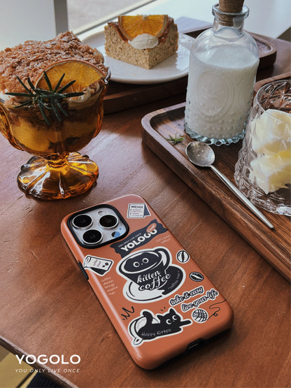 Coffee Kitten Printed Double Layer Phone Case