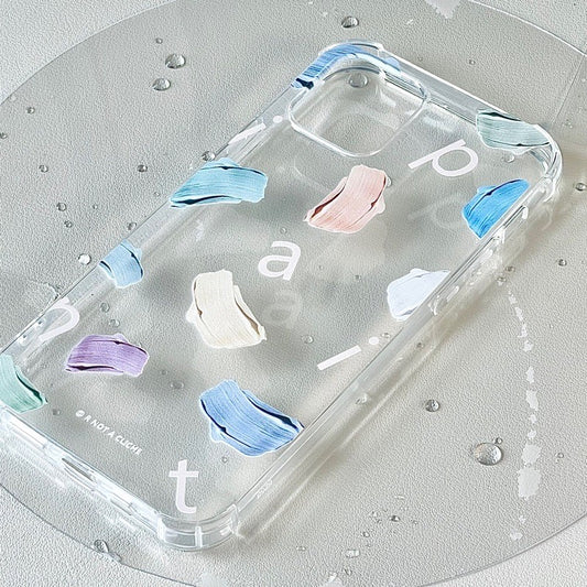Color Block Printed Clear Phone Case