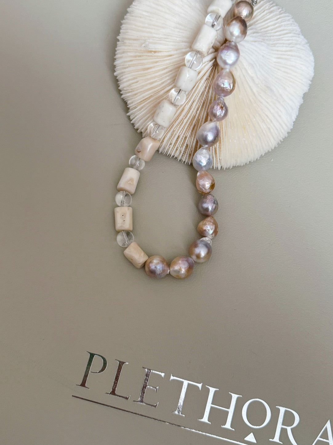 Colorful Gold Baroque Pearl Crystal Beaded Necklace