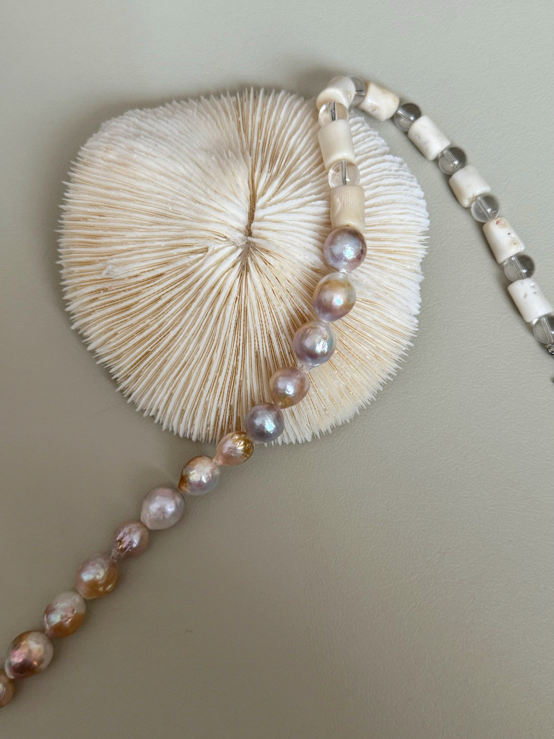 Colorful Gold Baroque Pearl Crystal Beaded Necklace