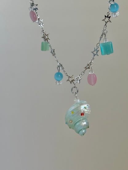 Colorful Gummy Seashell Necklace