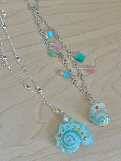 Colorful Gummy Seashell Necklace