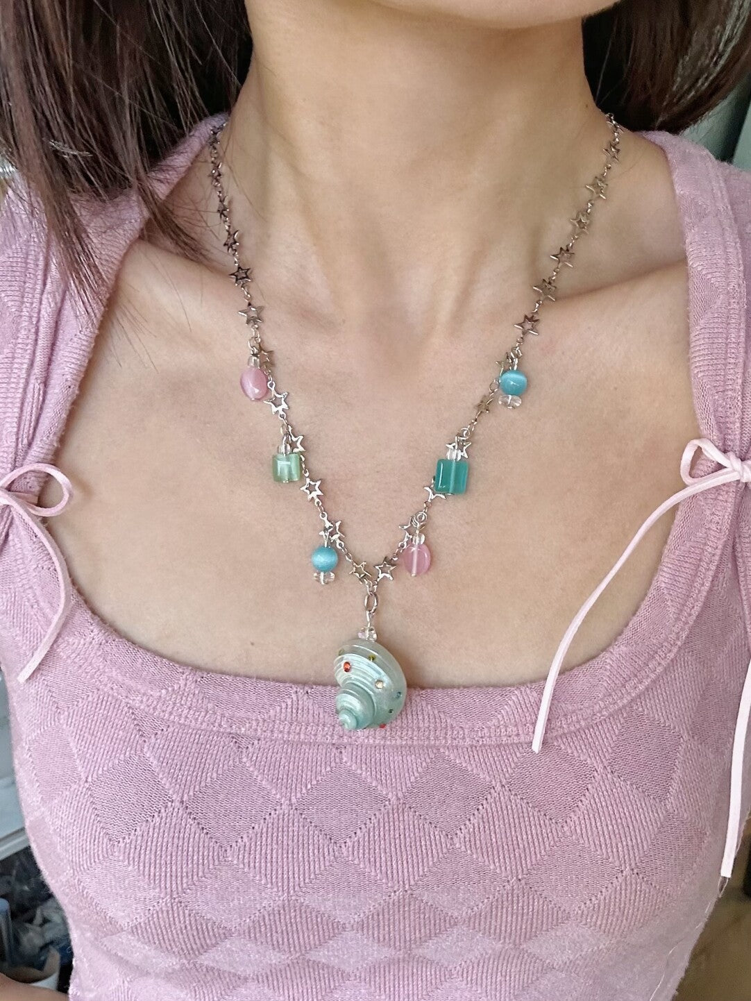 Colorful Gummy Seashell Necklace