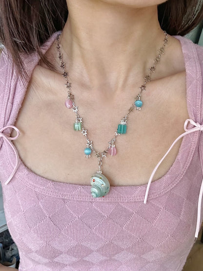 Colorful Gummy Seashell Necklace