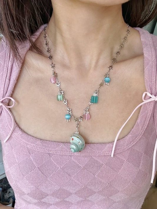 Colorful Gummy Seashell Necklace